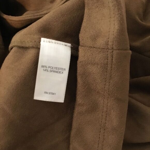 Suede 2 pc Zip Jacket ankle pants suit L (12/14) Old Money Clean Girl J. Jill - Picture 11 of 16